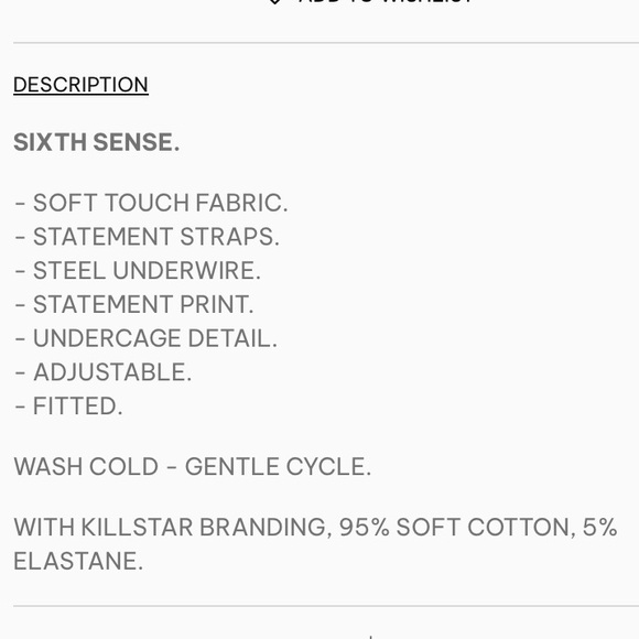 🏷️ BNWT RARE KILLSTAR SIXTH SENSE BLACK SUPER STRAPPY BRA~SM~BNWT~PALMISTRY - Picture 8 of 8